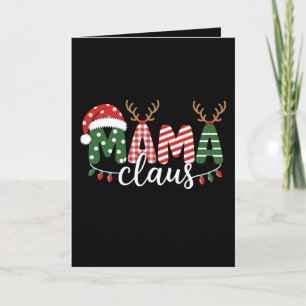 Mama Claus Weihnachten Santa Hut Rentiere Lichter Karte