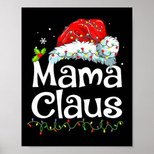Mama Claus Weihnachts-Pyjama-Familie passende Xmas Poster