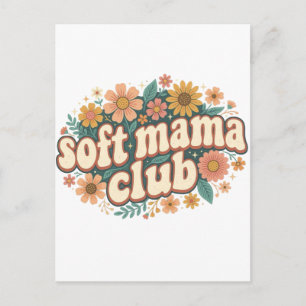Mama Club Retro Blumen zum Muttertag Postkarte