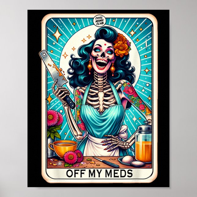 Mama Club Tarot Card Skelett Halloween Poster (Vorne)