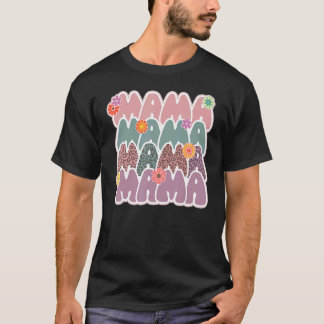 Mama Colors zitieren Leopard Retro Mutter Tagesflu T-Shirt