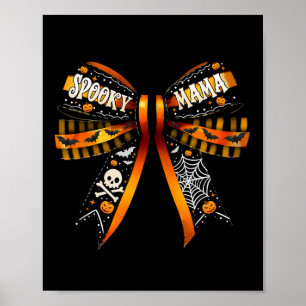 Mama Coquette Bow Pumpkin Niedlich Halloween Women Poster