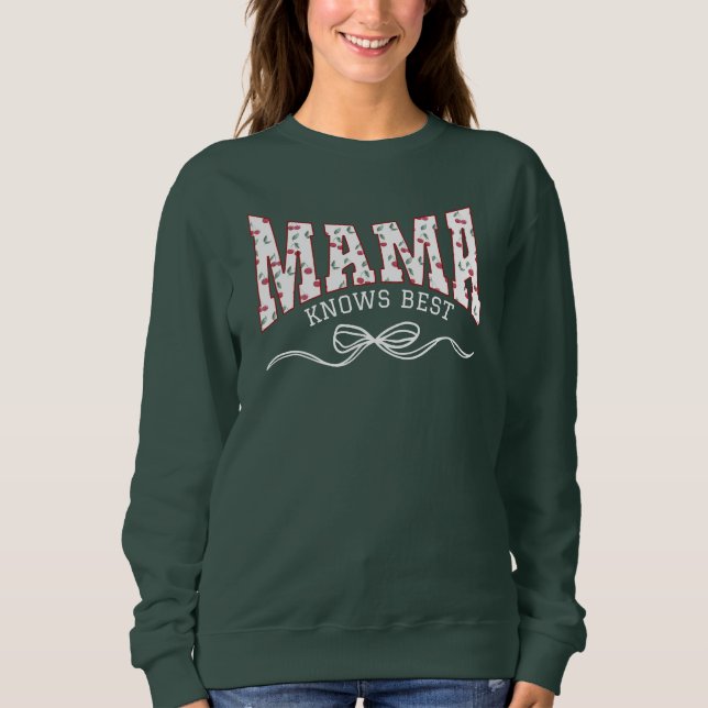 MAMA Coquette Cherries Personalisiert Sweatshirt (Vorderseite)