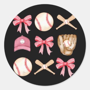 Mama Coquette Mothers Day Girls Baseball Mama Runder Aufkleber