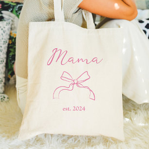 Mama Coquette Pink Bow und Script Tragetasche
