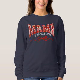 MAMA Coquette Red Hearts Personalisiert Sweatshirt