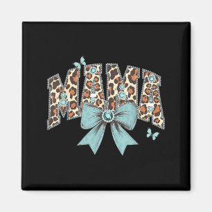 Mama Coquette-Schleife Gepard Leopardendruck Mutte Magnet