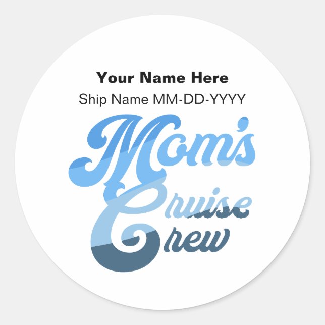 Mama Cruise Crew Runder Aufkleber (Vorderseite)
