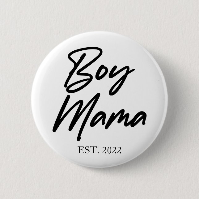 Mama Custom Est. Jahr Minimale Mama Mutter Mama Button (Vorderseite)