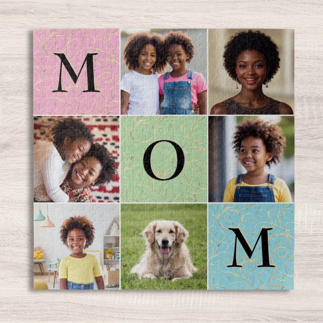 Mama Custom Foto Collage 6 Bilder Platz (A jigsaw puzzle for Mom on Mother's Day, to customize with 6 of your own photos)