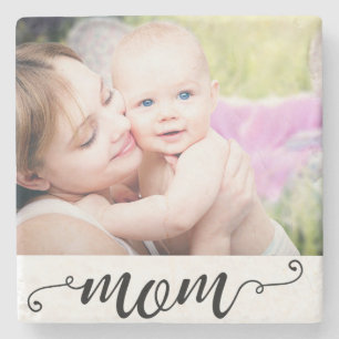 Mama Custom Foto Geschenk Muttertagskalligrafie Steinuntersetzer
