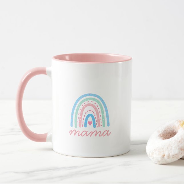 Mama Cute Rainbow Coffee Mug (Avec donut)