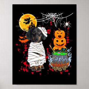 Mama Dackel Hund Halloween Hund Beängstigende Pump Poster