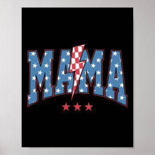 Mama Dada Mini 4. Juli Amerikanische Familie Passe Poster