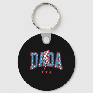 Mama Dada Mini 4. Juli Amerikanische Familie Passe Schlüsselanhänger