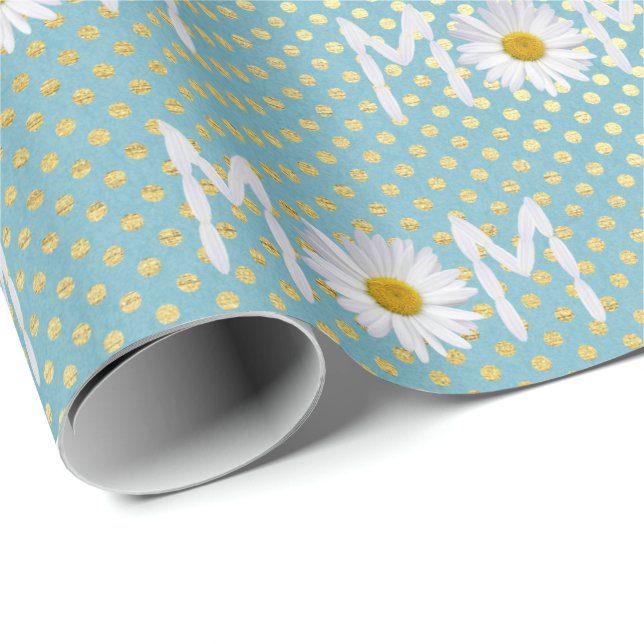 Mama Daisy auf Polka-Punkten Geschenkpapier (Rolleneckpunkt)