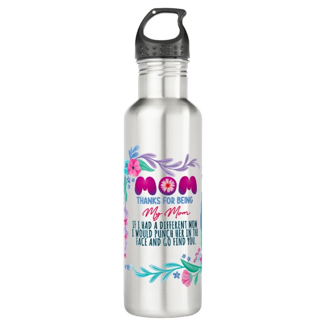 Mama Danke, dass du meine Mama bist Edelstahlflasche (Vorderseite)