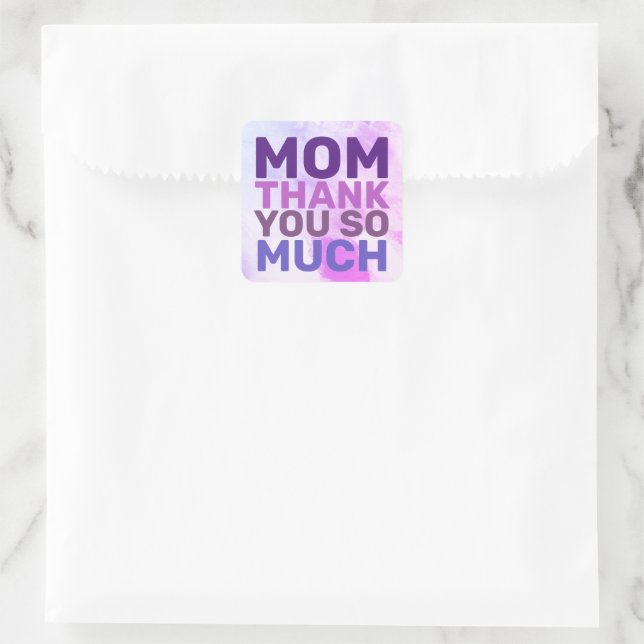 MAMA DANKE IHNEN SO VIEL QUADRATISCHER AUFKLEBER (Tasche)