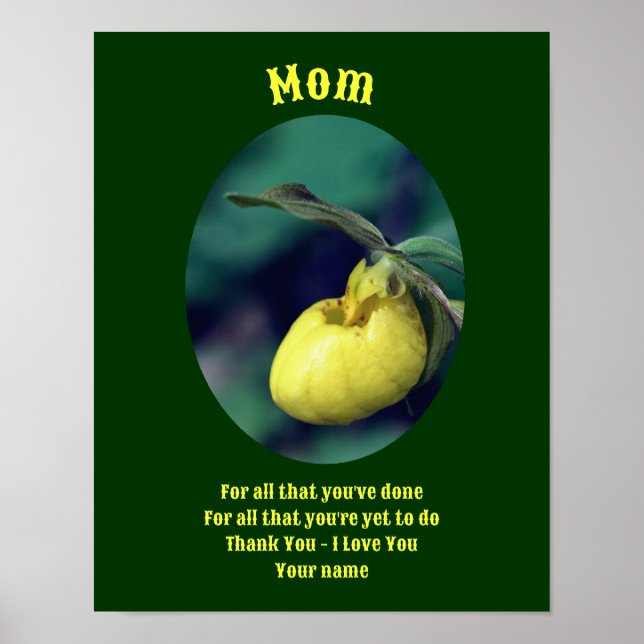 Mama Danke Liebe Lady Slipper Personalisiert Poster (Vorne)