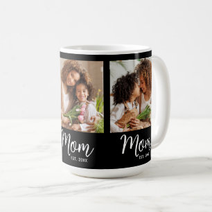 Mama Datum festgelegt 3 Foto Weiße Schrift auf Sch Kaffeetasse