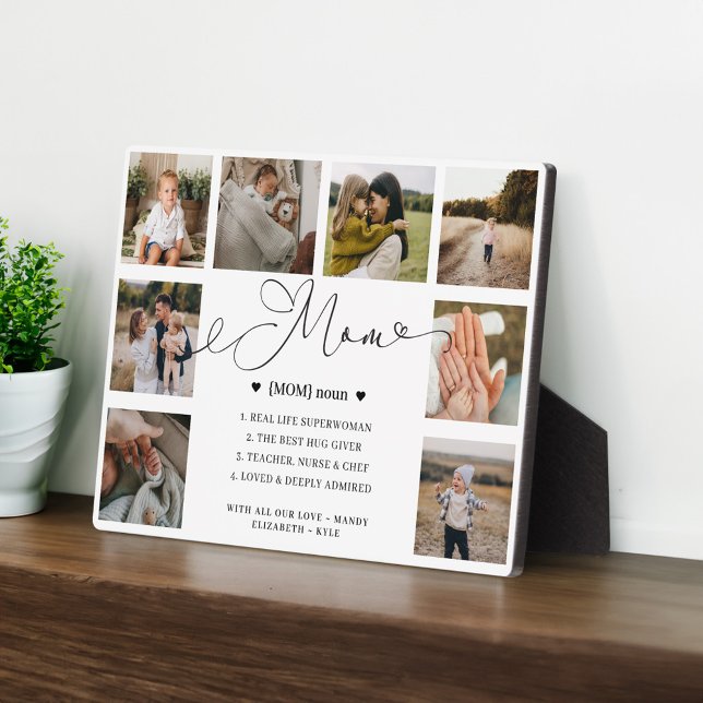 Mama definiert Muttertagsfoto Collage Keepake Fotoplatte (Mom Definition Mother's Day Photo Collage Keepsake Plaque)