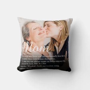 Mama Definition Quote Elegantes Skript-Foto Kissen