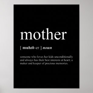 Mama Definition Schwarz Poster