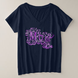 Mama dekorativer lila Text T - Shirt