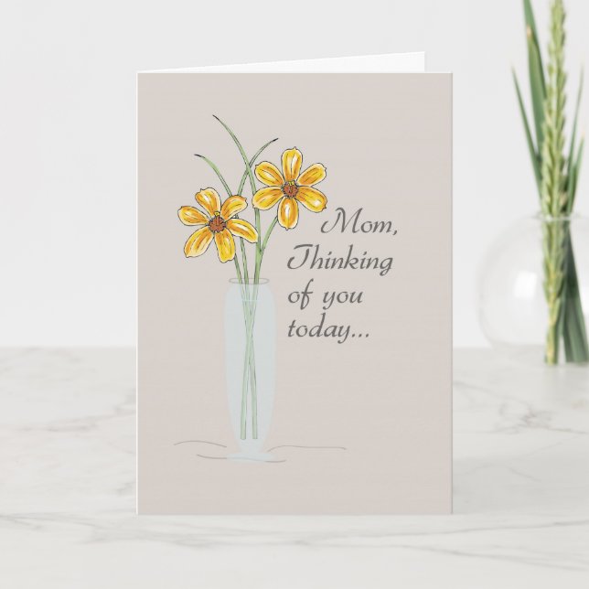 Mama, denken Sie an zwei Blume Vase Karte (Vorderseite)