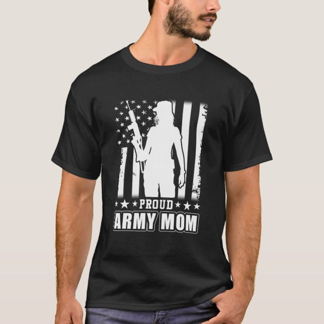 Mama der amerikanischen Fahne Veteran Militär T-Shirt (Vorderseite)
