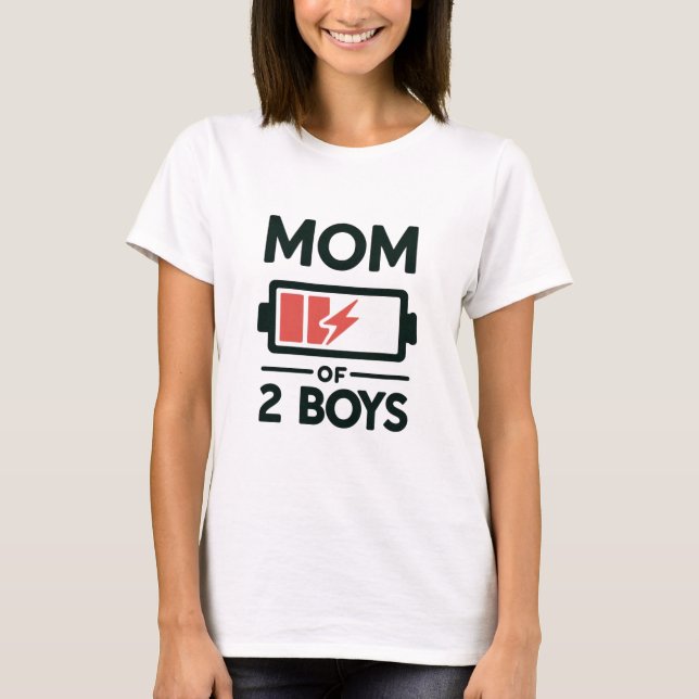 Mama der Batterieladung von Jungen — Leben von Fun T-Shirt (Vorderseite)