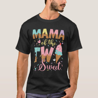 Mama der beiden süßen 2. Geburtstags-Girl-Eiscreme T-Shirt