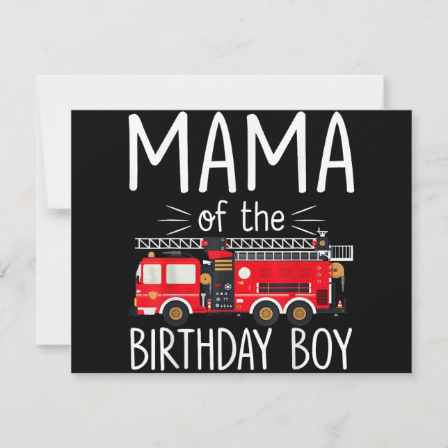 Mama der Birthday Boy Fire Truck Feuerwehrmann (Vorderseite)