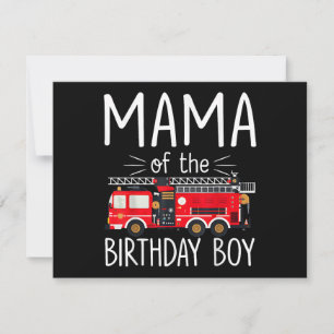 Mama der Birthday Boy Fire Truck Feuerwehrmann Dankeskarte