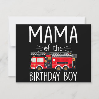 Mama der Birthday Boy Fire Truck Feuerwehrmann Einladung