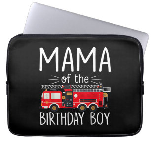 Mama der Birthday Boy Fire Truck Feuerwehrmann Laptopschutzhülle