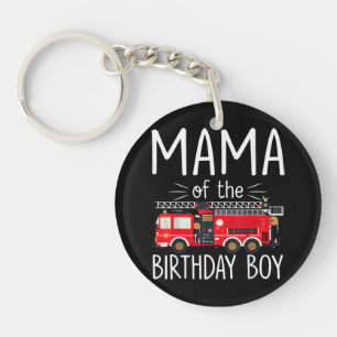 Mama der Birthday Boy Fire Truck Feuerwehrmann Schlüsselanhänger