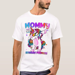 Mama der Birthday Princess Girl Dabbing Einhorn T-Shirt