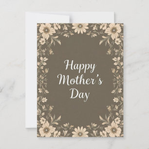 Mama der braunen Blumengestelle Postkarte