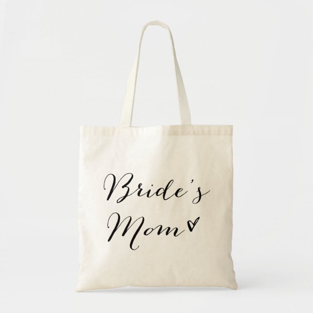 Mama der Braut | Black Modern Calligraphy Bag Tragetasche (Vorne)