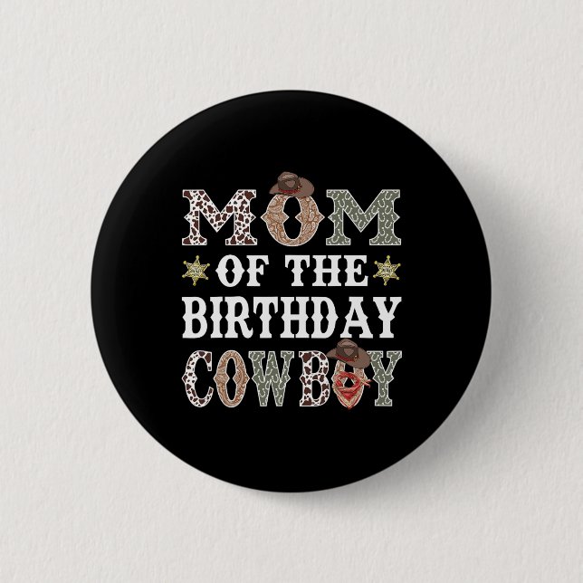 Mama der Cowboy-Rodeo-Mama Button (Vorderseite)