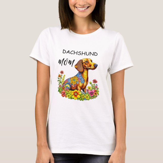 Mama der Dackel von niedlichen Cartoon T-Shirt (Vorderseite)