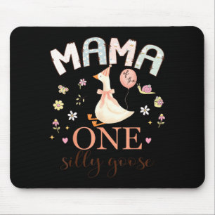 Mama der ein alberner Gans 1. Geburtstagsmädchen Mousepad