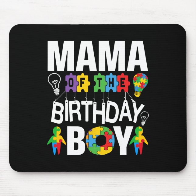 Mama der Geburtstagsjunge Autismus-Mama Mousepad (Vorne)