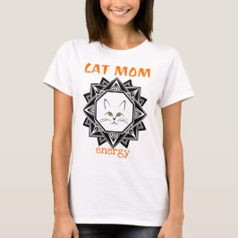 Mama der geometrischen Katzenkatze in Schwarz und T-Shirt
