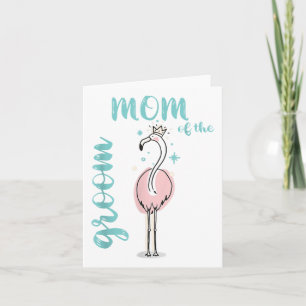 Mama der Groom Flamingo-Outfit-Hochzeitsstimmung Karte