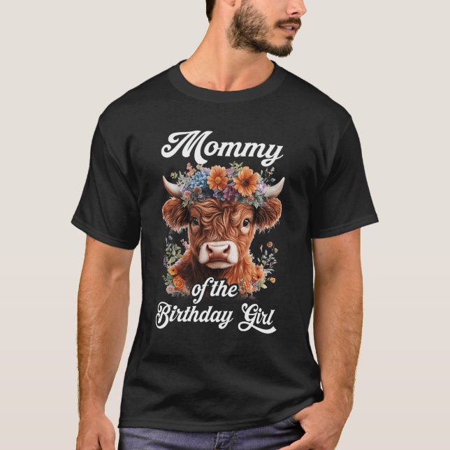 Mama der Jungfrau-Hochlandkuhfarm T-Shirt (Vorderseite)