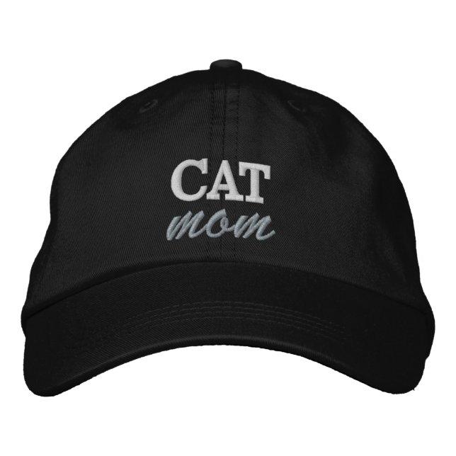 Mama der Katze bestickte Hülle, Trendy Cat Lover H Baseballkappe (Vorderseite)