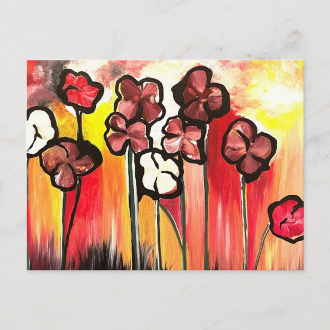Mama der mit Acryl bestrichenen Blume Postkarte (Vorderseite)