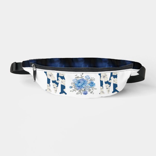 Mama der Mütter Day Blue Floral Bauchtasche (Vorderseite)
